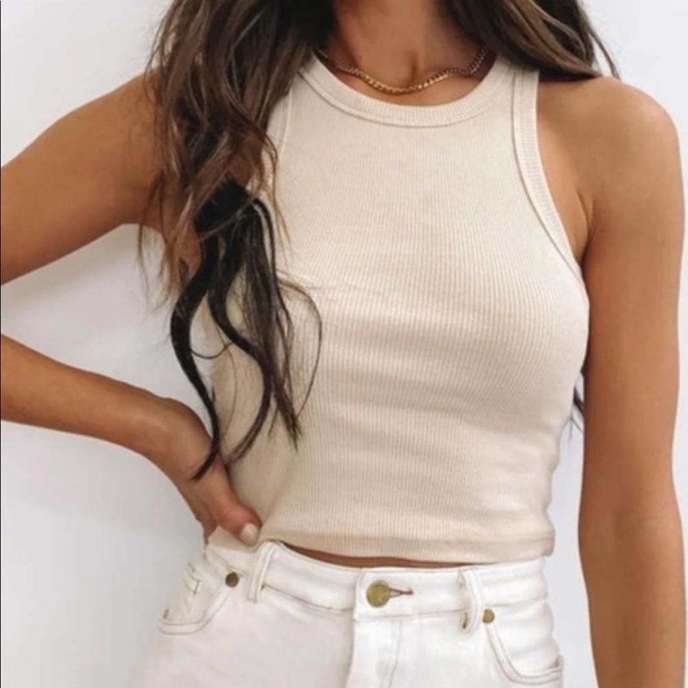 Cropped cotton tank